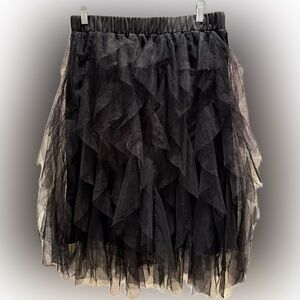 Black Layered Tulle Skirt